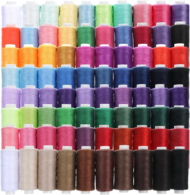 Bruislard 80 Spools of Sewing Thread Set, All Purpose Sewing Thread, Hand Quilting Thread, Sewing Machine Supplies for Hand Stitching, Quilting, Serger, 80 Colors, 400 Yards Each - Image 1